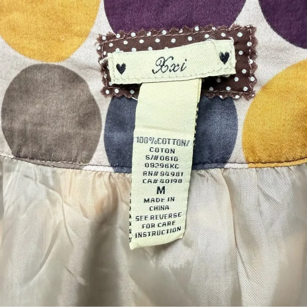 XXi Forever 21 100% Cotton Multicolor Polka Dot Skater Skirt - Medium